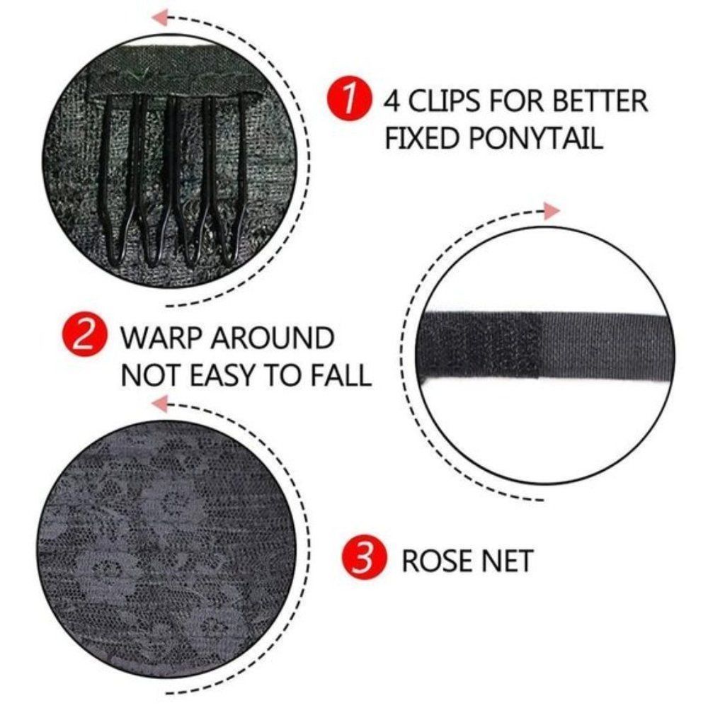 Ponytail Extensions Long, 20 Inch, Black - Picture 5 of 9